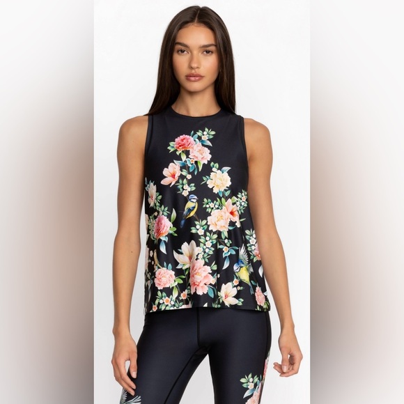 Johnny Was The Birdie High Neck Active Swing Tank Top Boho Chic Size M NWT - Picture 1 of 7